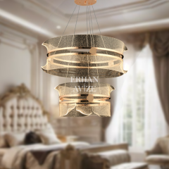 EASD-339 2 Katlı Gold LED Avize