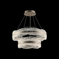 EASD-258 2 Katlı Kristal Fırçalanmış Nikel LED Avize