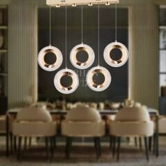 EASD-231 YM 5’li Sıralı Gold LED Avize