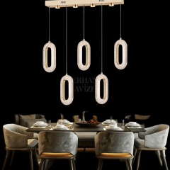 EASD-230 YM 5’li Sıralı Gold LED Avize