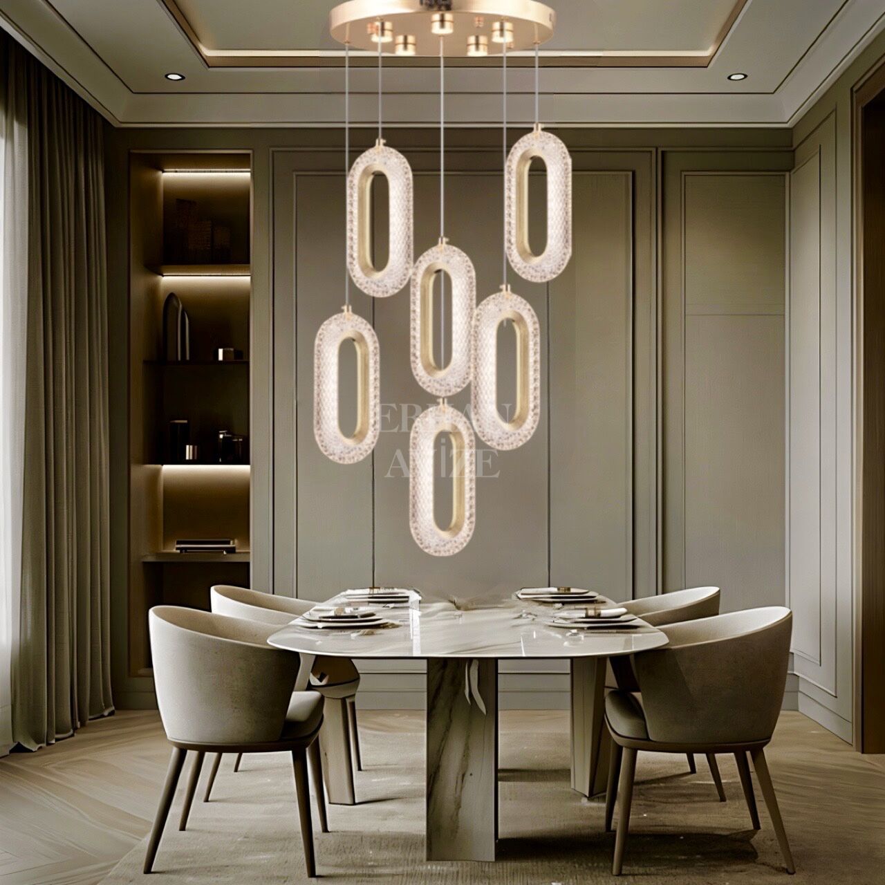EASD-230 6’lı Sarkıt Gold LED Avize