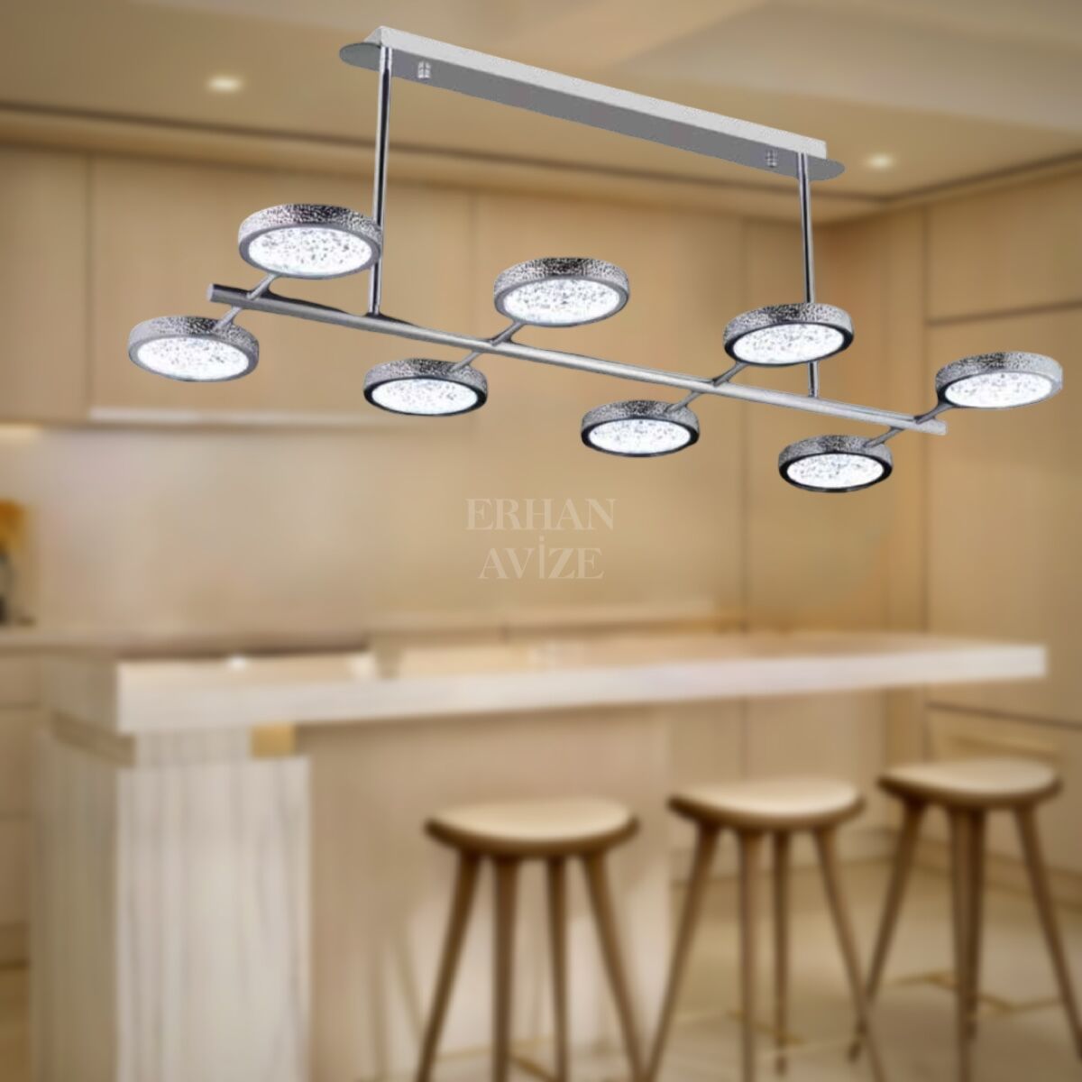 EASD-234 YM 8’li Krom Sarkıt LED Avize